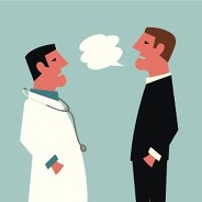 patient talking to doctor