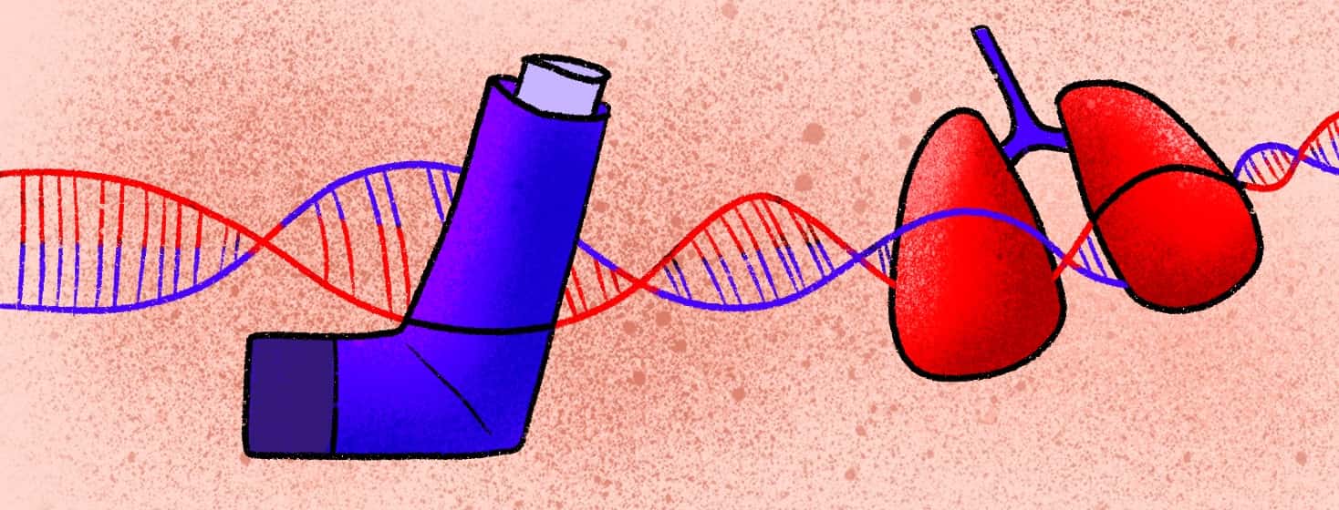 DNA wrapped around inhaler and lungs