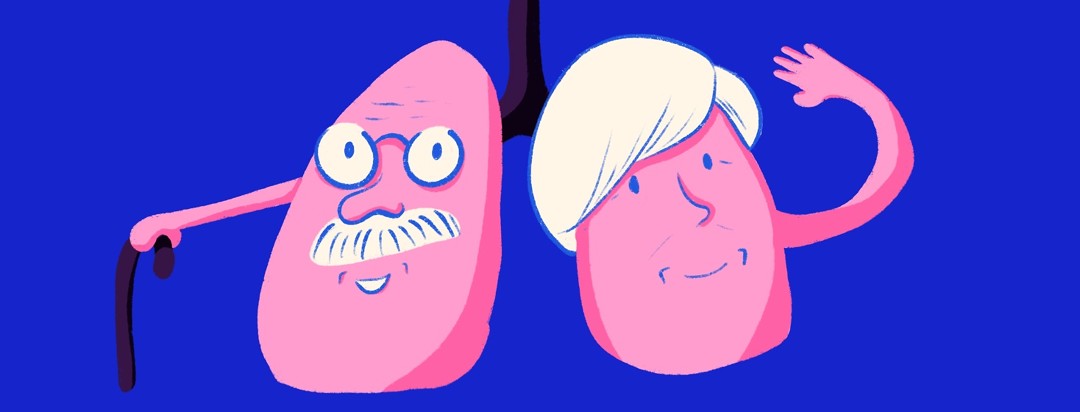 lungs with elderly faces