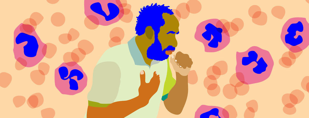 person couching with eosinophils