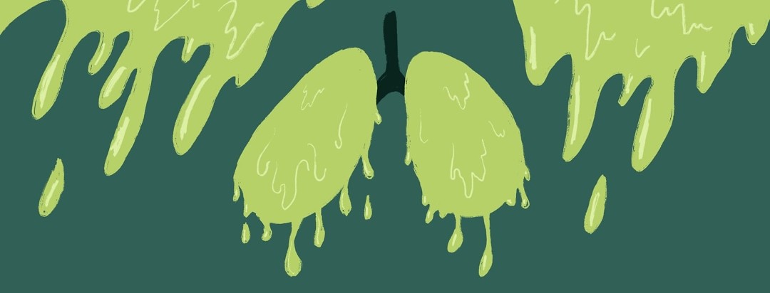 lungs with green slime
