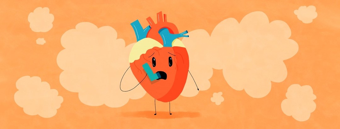 a heart using an inhaler