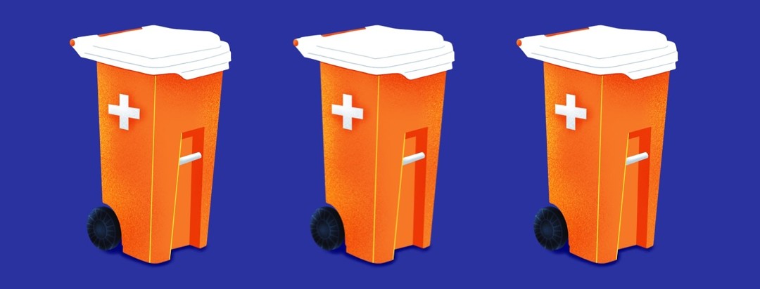 garbage cans that resemble pill bottles