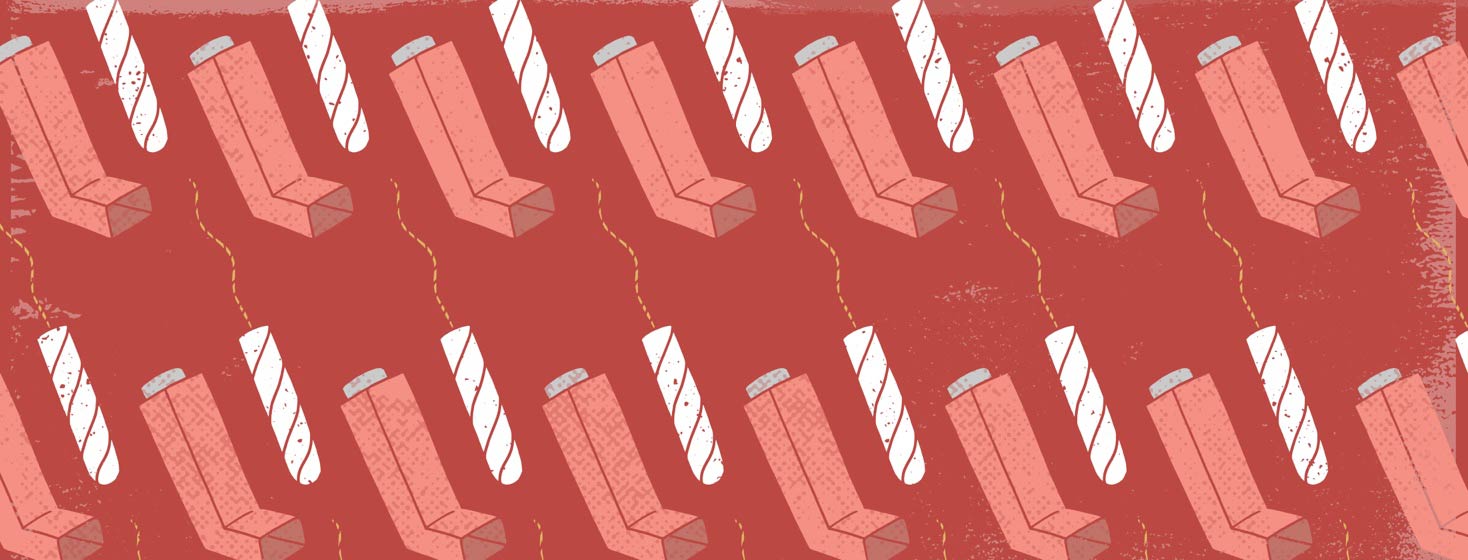 inhalers and tampons in a pattern